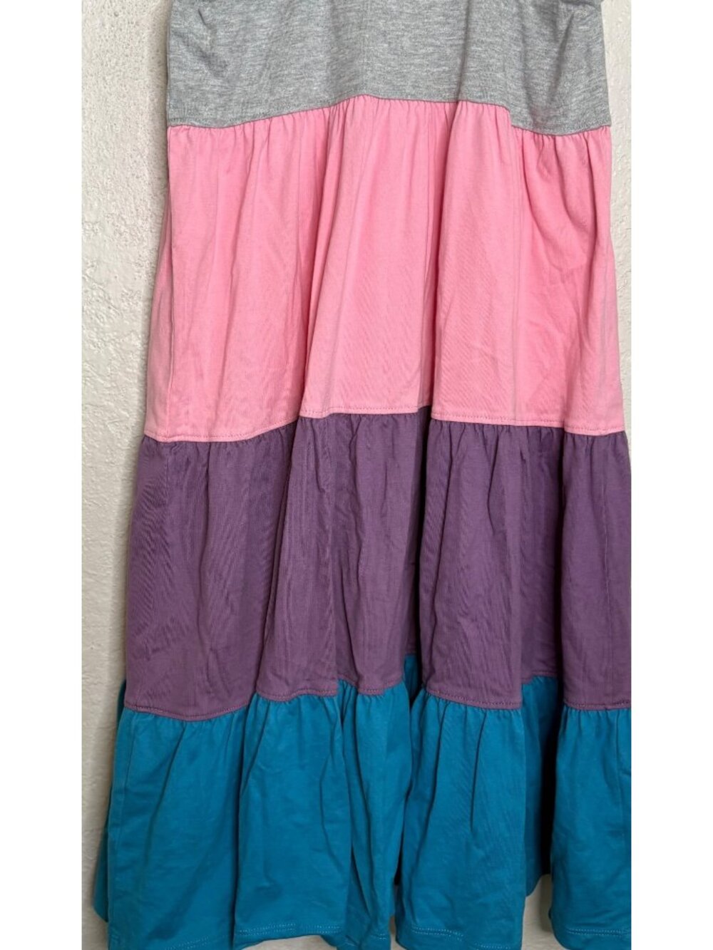 Hanna Andersson Girls Sleeveless Tiered Colorblock Dress Sz 130 (8 Years) - Picture 7 of 7